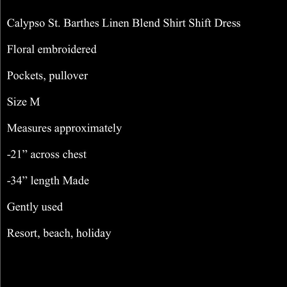 Calypso St. Barth Linen Blend White Embroidered Short Shift Dress - M - Picture 9 of 9